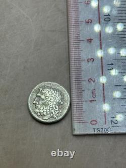 Very rare ancient Greek silver coin with image of a king
