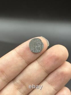 Very rare ancient Roman silver coin, king's face AR