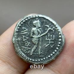 Very rare ancient silver coin of King Huvishka of the empire