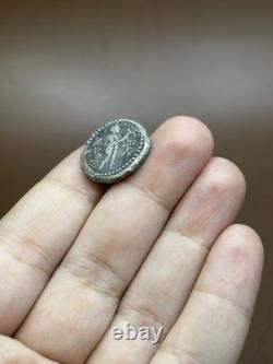 Very rare ancient silver coin of King Huvishka of the empire