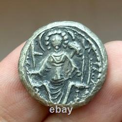 Very rare ancient solid silver coin from the Kushan Empire