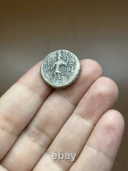 Very rare ancient solid silver coin from the Kushan Empire