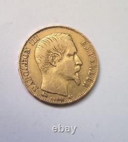 Very rare and beautiful 20 francs gold coin 1855 D Napoleon III variety large lion