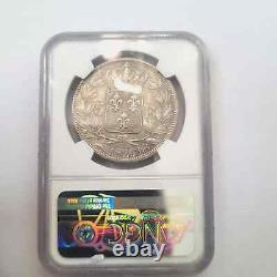 Very rare and splendid piece of 5 francs silver 1826 BB Charles X NGC MS 62