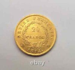 Very rare and superb 20 francs gold coin 1814 W Napoleon I