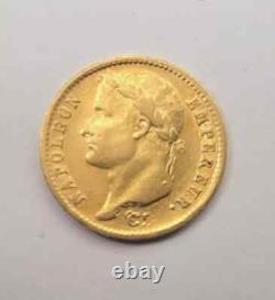 Very rare and superb 20 francs gold coin 1814 W Napoleon I