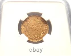 Very rare and superb 20 gold francs 1856 BB Napoleon III dog/bee NGC AU58