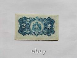 Very rare and superb banknote 2 Drachmas Drachmai Greece overprinted 1917