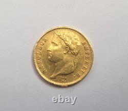 Very rare and superb piece of 20 francs gold 1814 W Napoleon I quality