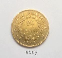 Very rare and very beautiful 1809 M Napoleon I 20-franc gold coin