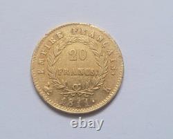 Very rare and very beautiful 20 franc gold coin 1811 K Napoleon I