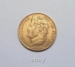 Very rare and very beautiful 20 franc gold coin, 1837 W, Louis Philippe