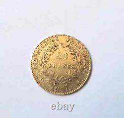 Very rare and very beautiful 20 francs gold coin from year XI of Napoleon I