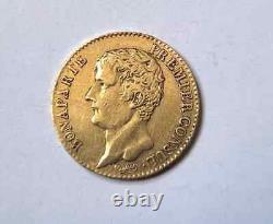 Very rare and very beautiful 20 francs gold coin from year XI of Napoleon I