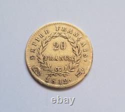 Very rare and very beautiful piece of 20 francs gold 1812 Rome Napoleon I