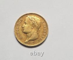 Very rare and very beautiful piece of 40 gold francs 1808 W Napoleon I beautiful patina