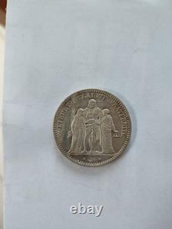 Very rare beautiful 5 franc Hercules type coin 1874a, very fine+ / superb