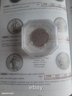 Very rare coin piece 5 francs sower PRÉ-SERIES 1967 in cupro-nickel