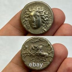 Very unique and rare ancient Greek coin from Thessaly Larissa