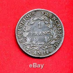 (f. 43) A Franc Napoleon First Year 14 L (very Rare) 4101 Ex. (ttb-)