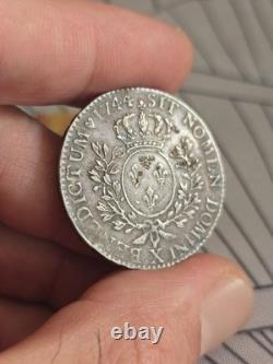1/2 Écu Au Bandeau 1744 X Amiens Louis XV Très Rare