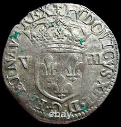 1/8 D'écu Croix Fleurdelisée 1642 Arras Louis XIII Très Rare