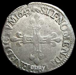 1/8 D'écu Croix Fleurdelisée 1642 Arras Louis XIII Très Rare