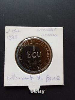 1 Ecu Bettancourt La Ferree 1995 Emaille Marron Revers Tres Rare