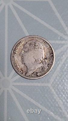 1 Franc 1822a Argent Tres Rare Louis XVIII