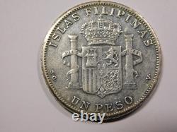 1 Peso Philippines Alphonse XIII 1897 SUP++ Argent Espagne Très RARE EB91253