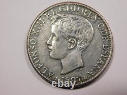 1 Peso Philippines Alphonse XIII 1897 SUP++ Argent Espagne Très RARE EB91253