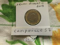 1 euro monaco albert II 2007 sans different unc tres rare que 2991 ex