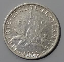 1 franc 1903 semeuse argent etat tb a ttb, année tres rare