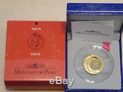10 euro France BE 2007 OR Hergé TINTIN (985 ex.) Très RARE (1/4 oz Gold PP)