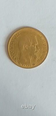 10 franc Napoléon tête nue 1859A, très belle et rare pièce en or de 3g21