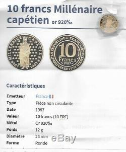 10 francs Or 1987 Très Rare! 12 grammes 920/1000