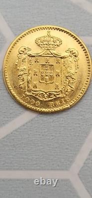 1000 Reis Or 1855 Portugal Sup 68000ex Tres Rare