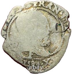 #12858 Henri III 1/4 franc 1584 F Angers R5 Très rare