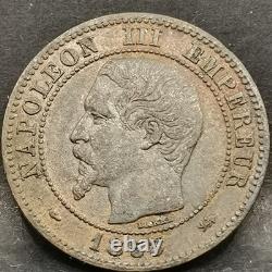 2 Centimes 1853 Grand D Lyon Napoleon III Tete Nue / Tres Rare / France