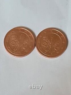 2 Centimes Allemagne 2002 J les 2 Variantes Très Très Rare A Avoir