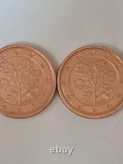 2 Centimes Allemagne 2002 J les 2 Variantes Très Très Rare A Avoir