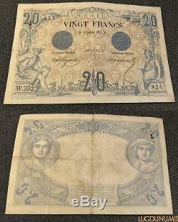 20 Francs Noir Type 1873 17/8/1875 W. 332 TB TTB Très RARE