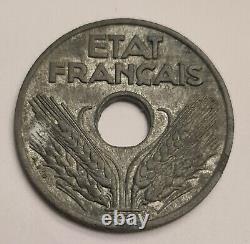 20 centimes Etat F151/3 français type 20 Grand Module Strie Large Tres Rare 3%