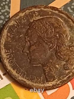 20 francs cocq 4 faucilles 1950 flan math tres rare