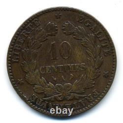 (3597) TRES RARE (R2) Monnaie de 10 centimes Cérès, différent torche 1896 A