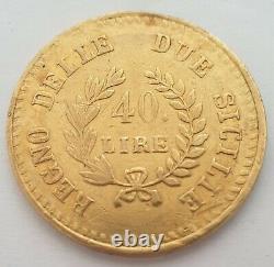 40 lire 1813 GIOACCHINO NAPOLEONE, Joachim Murat, Italia Oro, Très rare