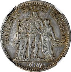 5 Francs 1849 Paris Flan bruni NGC PF64 Proof Fleur de Coin très rare High Grade