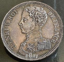 5 Francs Henri V Argent 1831 Splendide Et Tres Rare
