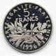 5 Francs Semeuse 1996 Tranche Cannelée (striée) Du Coffret Be TrÈs Rare
