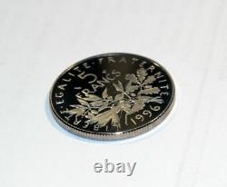 5 francs semeuse 1996 tranche Cannelée (striée) du coffret BE TRÈS RARE